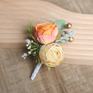Wedding rose boutonnière bridesmaid corsage groom suit floral accessory party photography decor.