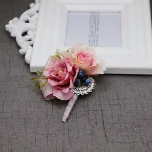 Corsetto di rosa artificiale fiore da sposo damigella per accessori matrimonio
