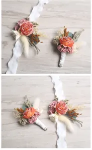 Western wedding simulation rose corsage handmade dried flower suit wrist flower decoration