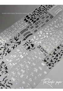 10-grid nail art transfer sticker set with bow and floral patterns for DIY fake nails