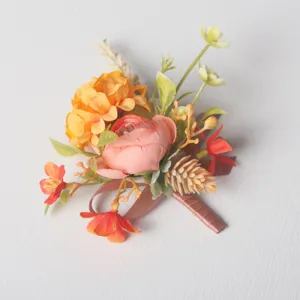 European wedding groom boutonnière artificial flower pin corsage wedding dress accessories