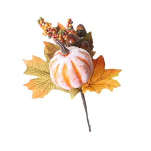 Kunstmatige herfst pompoen esdoornblad bes dennenappel tak voor Halloween krans decoratie
