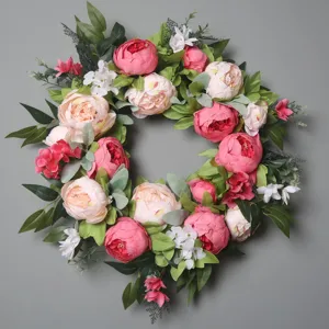 Ghirlanda di Fiori Artificiali in Seta Peonia Appendiporta per Decorazioni da Parete Ghirlanda Floreale per Arredamento Festa di Matrimonio