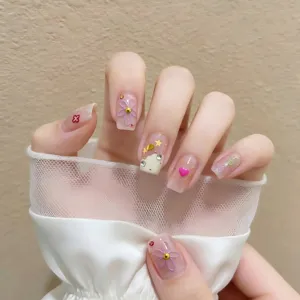 Primavera verano bonitos pegatinas de uñas de flores pegatinas de corazon colorido