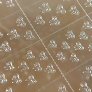 Pegatinas de uñas 3D lazo transparente, diseño cinta claro para manicura y decoración DIY.