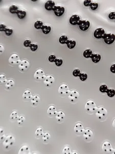 Pegatinas de uñas 3D efecto gel brillante lazo lunares bonito mini calcomanías manicura