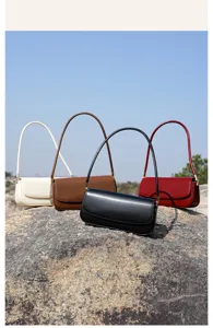 Klassieke schoudertas van echt leer voor dames, elegante handtas voor dagelijks gebruik.