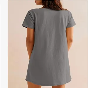 Casual effen korte jurk met vierkante hals en korte mouwen voor dames mode zomerstijl