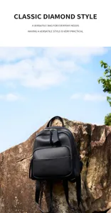 Klassieke lederen rugzak voor dames, grote capaciteit casual dagelijks tas stijl.