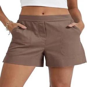 Pantalones cortos casuales de mujer ajuste recto holgado verano correr al aire libre