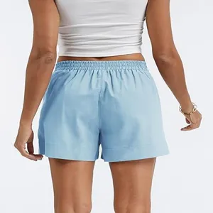 Pantalones cortos de verano para mujer casuales sueltos cintura alta deporte entrenamiento.