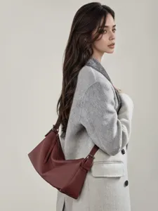 2025 new autumn winter genuine leather shoulder underarm bag stylish baguette handbag for women