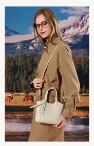 Women casual leather bucket bag stylish single shoulder crossbody tote bag light beige daily use