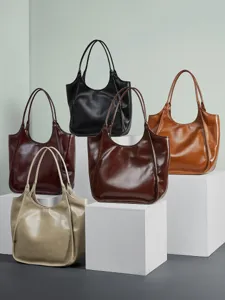 Echte lederen dames shopper tas grote capaciteit schoudertas werk boodschappentas