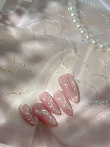 Exquisitos adhesivos de arte de uñas de estrella, calcomanías de estrella de oro plata.