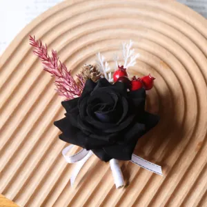 Halloween black rose brooch artificial flower party dress corsage photography decoration main image