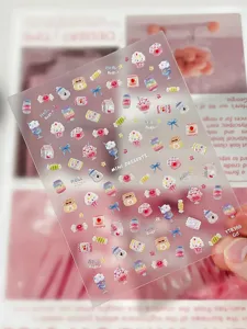 3D mini dessert nail stickers cute cake candy nail art decals for DIY manicure decoration