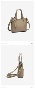 Niche design genuine leather tote bucket bag women casual versatile shoulder crossbody
