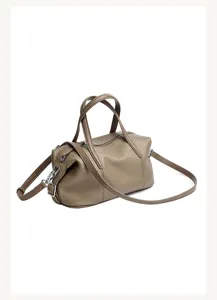 Echte lederen kussentas dames zachte lederen Boston tas casual schoudertas handtas