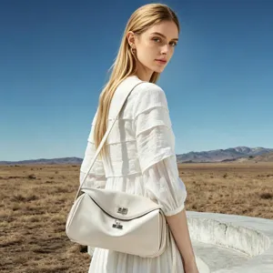Genuine leather white messenger bag casual crossbody shoulder bag for women daily commute
