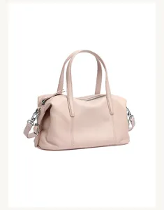 Echt lederen kussentas voor dames, zachte leren Boston handtas, elegante stijlvolle schoudertas.