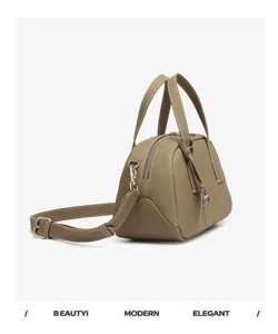 Borsa a mano da donna in vera pelle stile bowling borsa a tracolla elegante e chic