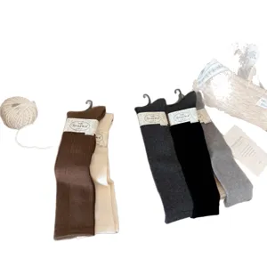 Songmu silk wool long tube slouch socks autumn winter warm thick leg warmers women