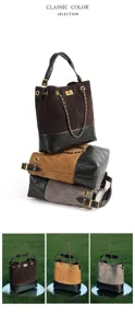 Borsa a secchiello in camoscio da donna stile di lusso trapuntata borsa a tracolla