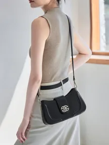 Stylish women retro leather shoulder crossbody bag summer new fashion commuting handbag.