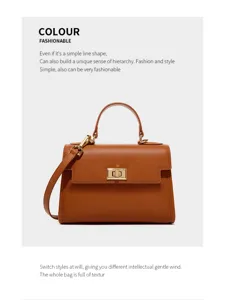Classic mini leather Kelly bag detail, elegant brown crossbody handbag with gold hardware.