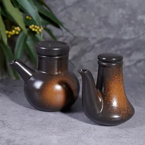 Keramik Gewürztopf Set, japanischer Sojasaucen und Ölspender Flasche für Küche.