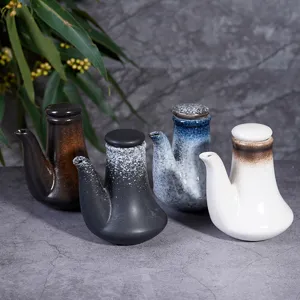 Japanisches Keramik Wuerzflaschen Set, kreative Oel und Essig Spender Flaeschchen fuer Kueche.