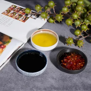 Petit Bol à Trempette Rond en Céramique Japonaise pour Sauce Soja Vinaigre Vaisselle Maison Cuisine Restaurant