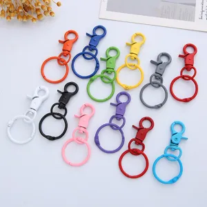 Colorful Metal Lobster Clasp Keychain Open Jump Rings Dog Clip DIY Jewelry Making Accessories Assorted Candy Colors