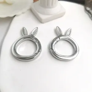 Anelli portachiavi a molla con orecchie di coniglio in metallo, accessori hardware borsa.