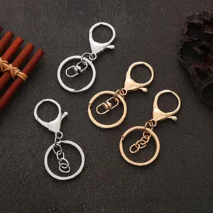 Set de mousquetons porte-clés en métal anneaux fendus accessoires de bricolage 4pcs