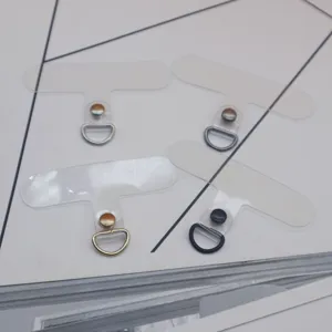 Transparente Handykarten-Pads mit Metall-D-Ringen, langlebige PVC-Halterungen für sichere Nutzung.