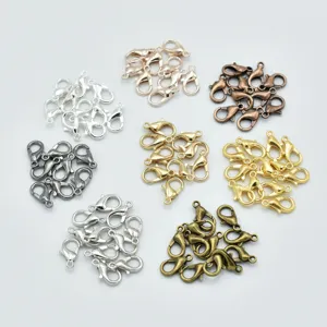 Assorted metal lobster clasps for jewelry making, DIY necklace and bracelet crafting supp