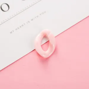 Anillo abierto de acrílico rosa accesorio de joyería para pendientes de bricolaje.