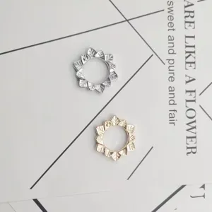 Metal flower shape keychain rings set spring hardware accessories DIY craft pieces