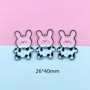 Acrylic transparent cartoon animal pendant DIY accessory charm for earrings keychain 26x40mm