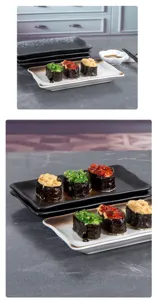Assiette a sushi en ceramique rectangulaire plateau de service vaisselle restaurant table
