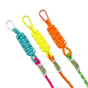 Colorful DIY paracord lanyards with metal carabiners, ideal for phone cases and fashion bags.