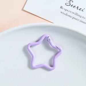 Purple star spring snap hook metal keychain DIY jewelry making connector clasp ring pendant accessory