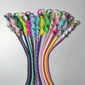 Colorful woven phone lanyard crossbody adjustable nylon strap mobile phone hanging rope