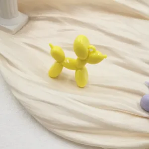 Yellow balloon dog charm cute acrylic pendant DIY keychain accessory for phone case decor