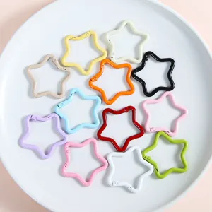 Colorful star metal spring clasps snap hooks DIY keychains jewelry making accessories pendants