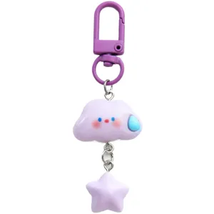 Cute Cartoon Cloud Star Keychain Resin Alloy Bag Pendant Couple Friendship Key Ring Kawaii Aesthetic Accessories