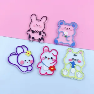 Acrylic double-sided transparent cute cartoon bear and rabbit animal pendant DIY material