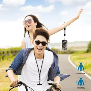 Adjustable phone lanyard strap for crossbody and neck wear, durable nylon mobile accessory.